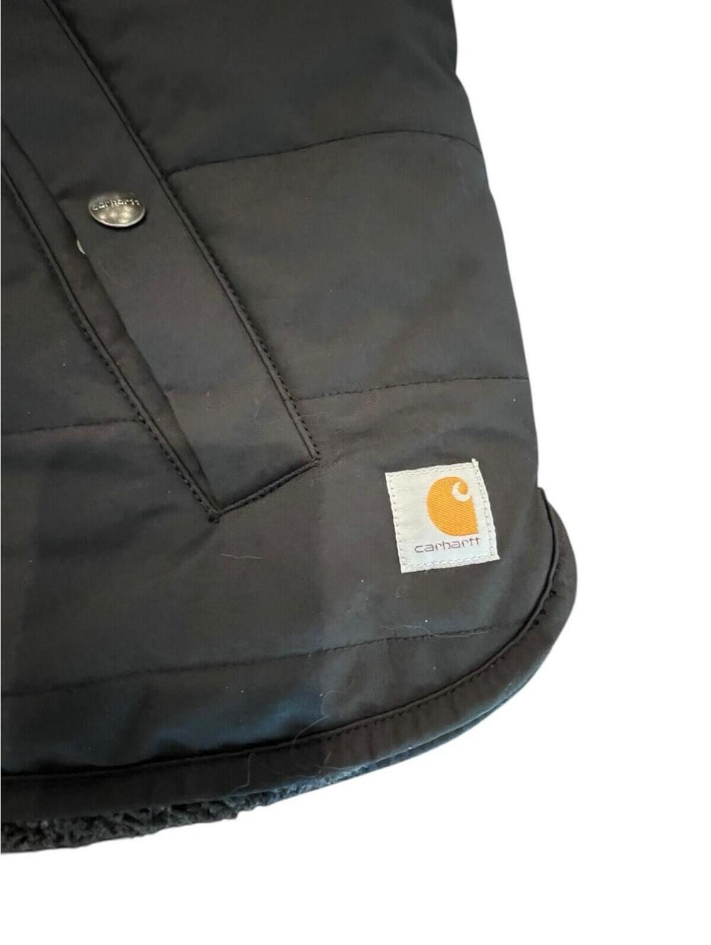 Carhartt Vest Womens Size L  Reversible Utility Rain Defender Black Sherpa Line - Picture 4 of 5